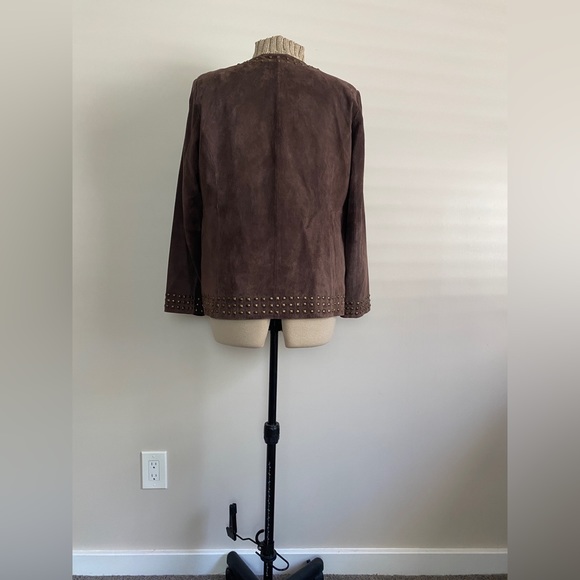 Genuine brown suede jacket - Picture 6 of 9